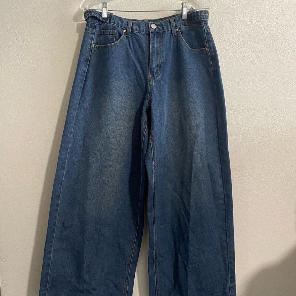 Wide-Leg Denim Jeans